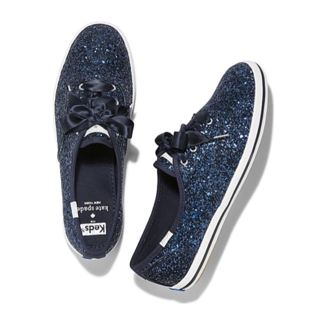 Kate Spade Pewter Glitter Keds